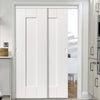 Two Sliding Doors and Frame Kit - Axis White Primed Door