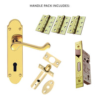 External DL168 Oakley Suite Lever Back Door Handle Pack - Brass Finish