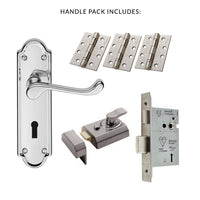 External DL17 Ashtead Suite Lever Front Door Handle Pack - Chrome Finish