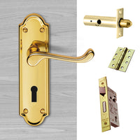 External DL17 Ashtead Suite Lever Back Door Handle Pack - Brass Finish