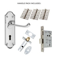 External DL17 Ashtead Suite Lever Back Door Handle Pack - Chrome Finish