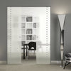 Balerno 8mm Obscure Glass - Obscure Printed Design - Double Absolute Pocket Door