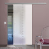 Single Glass Sliding Door - Balerno 8mm Obscure Glass - Obscure Printed Design - Planeo 60 Pro Kit