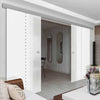 Double Glass Sliding Door - Balerno 8mm Obscure Glass - Obscure Printed Design - Planeo 60 Pro Kit
