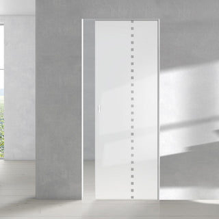 Image: Balerno 8mm Obscure Glass - Obscure Printed Design - Single Absolute Pocket Door