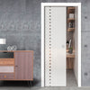 Balerno 8mm Obscure Glass - Clear Printed Design - Single Evokit Glass Pocket Door