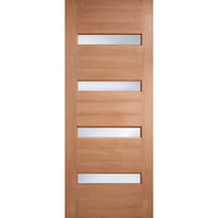 Balham External Hardwood Door and Frame Set - Frosted Double Glazing - One Unglazed Side Screen, From LPD Joinery