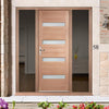 Balham External Hardwood Door and Frame Set - Frosted Double Glazing - Two Unglazed Side Screens, From LPD Joinery