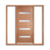 Balham External Hardwood Door and Frame Set - Frosted Double Glazing - Two Unglazed Side Screens, From LPD Joinery