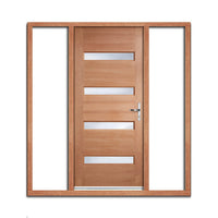 Balham External Hardwood Door and Frame Set - Frosted Double Glazing - Two Unglazed Side Screens, From LPD Joinery