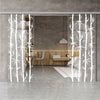 Double Glass Sliding Door - Bamboo 8mm Clear Glass - Obscure Printed Design with Elegant Track