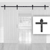 Black Double Sliding Track for Wooden Doors - Barn Style - Straight Hanger