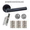 Geneva Matt Black Bathroom Handle Pack