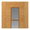 J B Kind Bela Oak Door Pair - Clear Glass - Prefinished