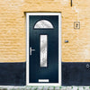 Cottage Style Belize 2 Composite Front Door Set with Flair Glass - Shown in Blue