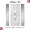 Cottage Style Belize 2 Composite Front Door Set with Double Side Screen - Flair Glass - Shown in Blue