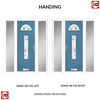 Cottage Style Belize 2 Composite Front Door Set with Double Side Screen - Murano Blue Glass - Shown in Pastel Blue