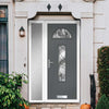 Cottage Style Belize 2 Composite Front Door Set with Single Side Screen - Abstract Glass - Shown in Mouse Grey