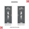 Cottage Style Belize 2 Composite Front Door Set with Abstract Glass - Shown in Mouse Grey