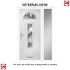 Cottage Style Belize 2 Composite Front Door Set with Single Side Screen - Abstract Glass - Shown in Mouse Grey