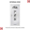 Cottage Style Belize 2 Composite Front Door Set with Abstract Glass - Shown in Mouse Grey