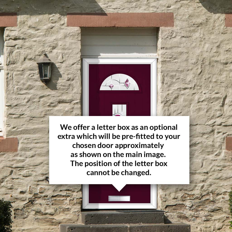 Cottage Style Belize 2 Composite Front Door Set with Murano Purple Glass - Shown in Purple Violet