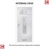 Cottage Style Belize 2 Composite Front Door Set with Murano Purple Glass - Shown in Purple Violet