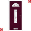 Cottage Style Belize 2 Composite Front Door Set with Murano Purple Glass - Shown in Purple Violet