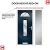 Cottage Style Belize 2 Composite Front Door Set with Single Side Screen - Flair Glass - Shown in Blue