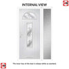 Cottage Style Belize 2 Composite Front Door Set with Single Side Screen - Flair Glass - Shown in Blue