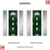 Cottage Style Belize 4 Composite Front Door Set with Double Side Screen - Polar Black Glass - Shown in Green