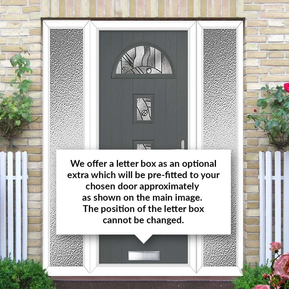 Cottage Style Belize 4 Composite Front Door Set with Double Side Screen - Abstract Glass - Shown in Mouse Grey