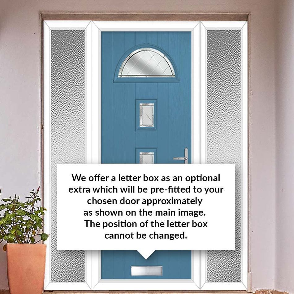 Cottage Style Belize 4 Composite Front Door Set with Double Side Screen - Diamond Cut Glass - Shown in Pastel Blue