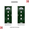 Cottage Style Belize 4 Composite Front Door Set with Polar Black Glass - Shown in Green