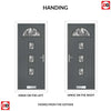 Cottage Style Belize 4 Composite Front Door Set with Abstract Glass - Shown in Mouse Grey