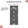 Cottage Style Belize 4 Composite Front Door Set with Abstract Glass - Shown in Mouse Grey