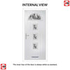 Cottage Style Belize 4 Composite Front Door Set with Abstract Glass - Shown in Mouse Grey