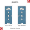 Cottage Style Belize 4 Composite Front Door Set with Diamond Cut Glass - Shown in Pastel Blue