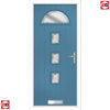 Cottage Style Belize 4 Composite Front Door Set with Diamond Cut Glass - Shown in Pastel Blue