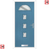 Cottage Style Belize 4 Composite Front Door Set with Diamond Cut Glass - Shown in Pastel Blue