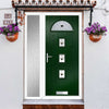 Cottage Style Belize 4 Composite Front Door Set with Single Side Screen - Polar Black Glass - Shown in Green