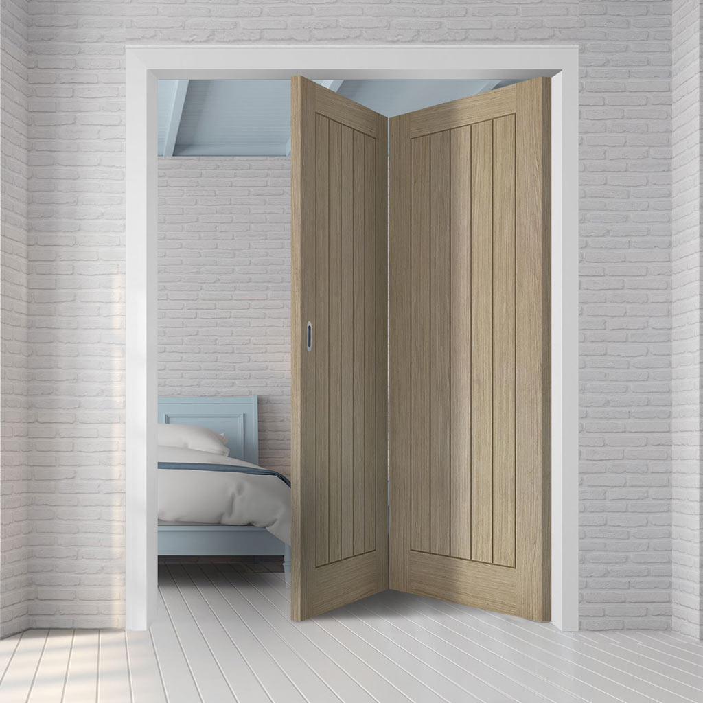 Two Folding Doors & Frame Kit - Belize Light Grey 2+0 - Prefinished