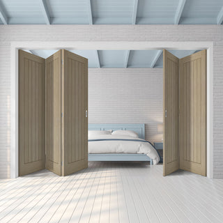 Image: Five Folding Doors & Frame Kit - Belize Light Grey 3+2 - Prefinished
