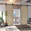 Double Sliding Door & Black Barn Track - Belize Light Grey Door - Prefinished