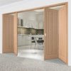 Four Folding Doors & Frame Kit - Belize Oak 2+2 Folding Door - Unfinished