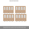 ThruEasi Room Divider - Belize Oak Silkscreen Etched Glass Prefinished Double Doors with Double Sides