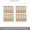 ThruEasi Room Divider - Belize Oak Silkscreen Etched Glass Prefinished Double Doors with Double Sides