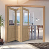 Three Folding Doors & Frame Kit - Belize Oak 3+0 - Silkscreen Etched Glass - Prefinished