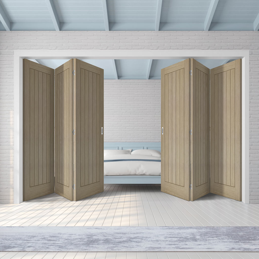 Six Folding Doors & Frame Kit - Belize Light Grey 3+3 - Prefinished