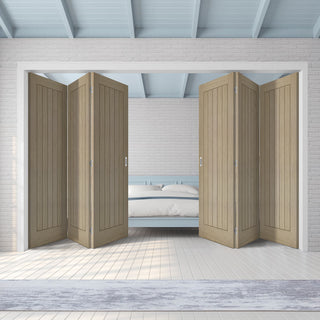 Image: Six Folding Doors & Frame Kit - Belize Light Grey 3+3 - Prefinished